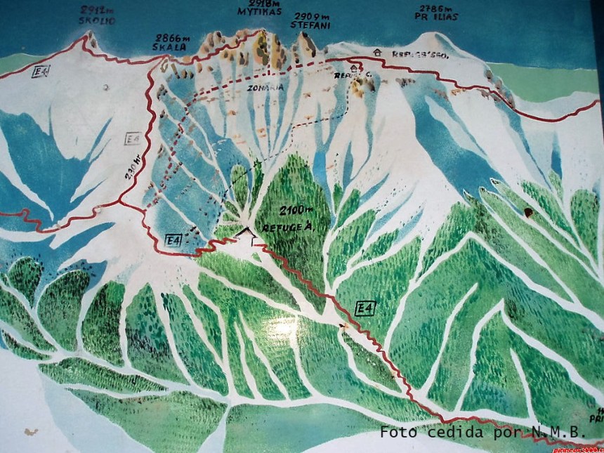 Mapa Ruta E-4 al Skolio